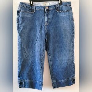 VTG Tommy Hilfiger Hipster Denim Capris High Rise Medium Wash Blue 18 Vintage